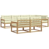 vidaXL Zunanja garnitura za sedenje 6 pcs Bela in krem Poliester, (5000280473) | Shoptok.si