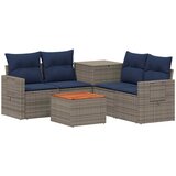  Set sofe 6 kom. Siva i tamnoplava Poli Rattan i čelik | shoptok.hr