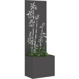vidaXL Vrtni Sadič s Dekorativnom Pločom Crna 50 x 140 cm | shoptok.hr