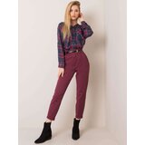 Fashion Hunters Kaštanové kalhoty s vysokým pasem | Shoptok.si