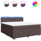 vidaXL Box spring postelja z vzmetnico temno rjava 180x200 cm blago, (21306771) Cene