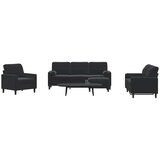  3-dijelni set sofa s jastucima crni baršunasti | shoptok.hr