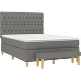  Krevet s oprugama i madracem tamnosivi 140x190 cm od tkanine | shoptok.hr
