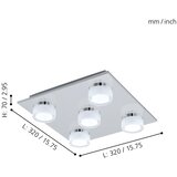 Eglo Romendo 1 zidna/plafonjera/5, led, 5x7,2w, 5x570lm, hrom/bela | Eponuda.com