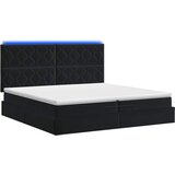  Krevet od pjene s madracem i LED-om Crna 200 x 200 cm Baršun | shoptok.hr