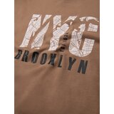 Ombre Men's urban print longsleeve - light brown | Shoptok.si