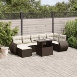  8-dijelni set vrtnih sofa s jastucima smeđi od poliratana | shoptok.hr