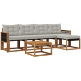  Set vanjskih sofa 6 kom. Prirodna i svjetlosiva | shoptok.hr