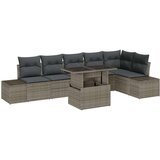 Vrtna garnitura - 4-dijelni set vrtnih sofa s jastučićima sivi polyratan | shoptok.hr