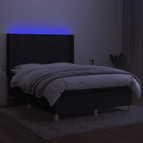  box spring s madracem LED crni 140x200 cm od tkanine | shoptok.hr