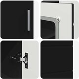 vidaXL Strani šal s polico Črna 55.5 x 29 x 100 cm Konstruiran les | Shoptok.si