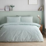 Catherine Lansfield Zelena enojna posteljnina 135x200 cm Epping Textured Stripe – | Shoptok.si