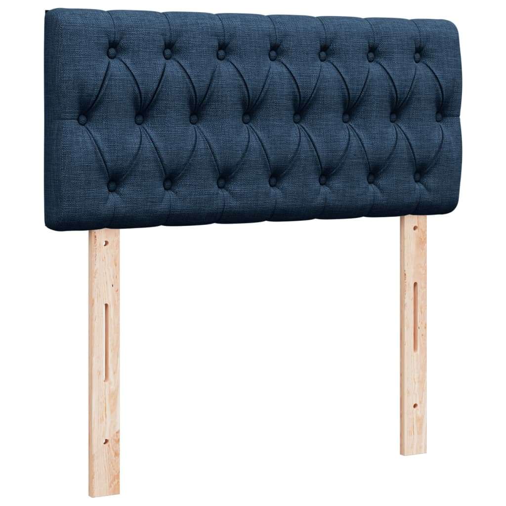 vidaXL Box spring postelja z vzmetnico modra 80x200 cm blago | Shoptok.si