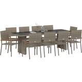  11-delni set za zunanje obedovanje sivo poli ratan, (22015557) | Shoptok.si