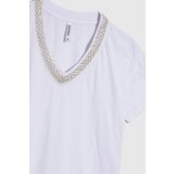 Marisse T-Shirt With Decorative Neckline, White | ePonuda.com