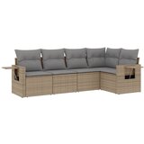 Maison Chic Seti vrtnega pohištva - Vrtna garnitura - Vrtni pohištvo set 5-delna z blazinami bež poli ratan, (21820403) | Shoptok.si