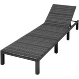 Poli Ležalnik z blazino poli ratan črn | Shoptok.si