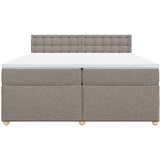  Krevet s oprugama i madracem smeđesivi 200x200 cm od tkanine | shoptok.hr