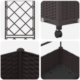  Vrtni saksija s rešetkom i kotačima Smeđa 40 x 40 x 131,5 cm PP | shoptok.hr