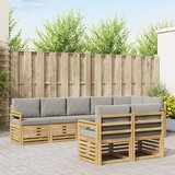  Set vanjskih sofa 8 kom. Bijela i svjetlosiva Poliester 306 x 128,5 x 73 cm | Shoptok.si