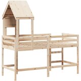 Krevet na kat s ljestvama i krovom 90x190 cm od borovine | Eponuda.com