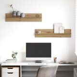 Police na zidu 2 pcs Umjetnička hrastovina 80 x 11.5 x 18 cm | shoptok.hr