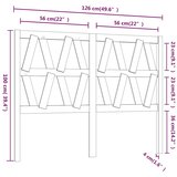  Uzglavlje za krevet sivo 126 x 4 x 100 cm od masivne borovine | shoptok.hr