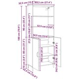 vidaXL Strani šal 2 pcs Črna Orehovina 69.5 x 32.5 x 180 cm | Shoptok.si