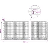  Gabion s žicom debljine 5 mm i mrežom 5x10 cm 1150x10x100 cm - 10 cm 100 cm 1150 cm | shoptok.hr