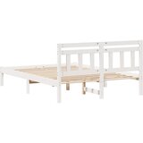 Krevetna konstrukcija Bijelo 135 x 190 cm Čvrsto borovo drvo | shoptok.hr