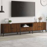 TV omarica s predalom rjav hrast 200x25x44 cm inženirski les Cene