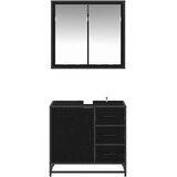vidaXL Set namještaja za kupaonicu 2 pcs Crni hrast 65 x 33 x 60 cm | shoptok.hr