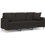  Trosjed s ukrasnim jastucima crni 180 cm od tkanine | shoptok.hr