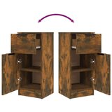  Komoda 2 kosa dimljeni hrast 30x30x70 cm konstruiran les, (20654244) | Shoptok.si