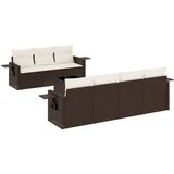 8-dijelni set vrtnih sofa s jastucima smeđi od poliratana | shoptok.hr