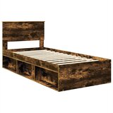  Krevetna konstrukcija s uzglavljem Dimljeni hrast 90 x 200 cm | shoptok.hr