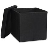  Sklopivi tabure L s gumbima - 38x38x38cm baršunasto crna | shoptok.hr