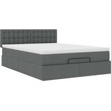 vidaXL Otomanska postelja z vzmetnico siv 140x200 cm blago | Shoptok.si