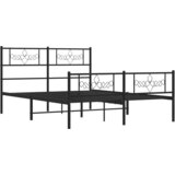  Metalni okvir kreveta uzglavlje i podnožje crni 140x190 cm | shoptok.hr