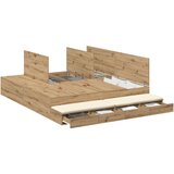  okvir za posteljo Umetniški hrast Masiven les 200 x 180 cm, (22103325) | Shoptok.si