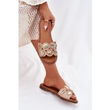 Boto Women's Flat Sandals With Golden Pins Beige Nalothiel | ePonuda.com