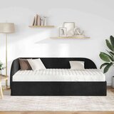 vidaXL Kotni okvir postelje z matrico z vzglavjem 2 pcs Črna Žamet, (5000155857) | Shoptok.si