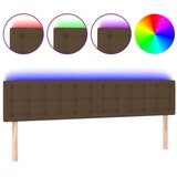 LED posteljno vzglavje temno rjavo 200x5x78/88 cm blago, (20933303) | Shoptok.si