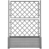 vidaXL Cvetlično korito z oporno mrežo 100x43x142 cm PP kamnito sivo | Shoptok.si