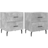  Noćni ormarići 2 kom boja betona 40x35x47,5cm konstruirano drvo | shoptok.hr