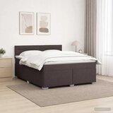  Krevet s box springom madracem i LED-om Tamno smeđa Tkanina - Tamno smeđa 140 x 200 cm Dizajn linija | shoptok.hr