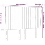  Uzglavlje s ušima tamnoplavo 147x23x118/128 cm baršunasto | shoptok.hr