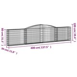  Gabionska košara s lukom 400 x 30 x 80/100 cm pocinčano željezo | shoptok.hr
