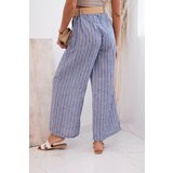 Kesi Włoski Women's wide-leg striped viscose trousers violet | Shoptok.si