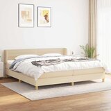  Krevet s oprugama i madracem krem 200 x 200 cm od tkanine | shoptok.hr